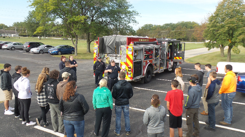 Firemen with KACC Students