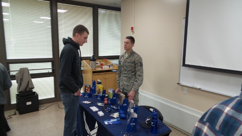 Students in MPR Room visiting with College - Trade - and Military Representatives