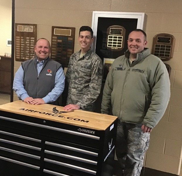 Principal Guerin is delighted to accept the US Air Force's Donation of this Workbench/Tool Storage Cabinet.