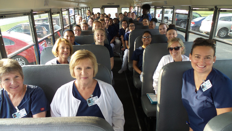 C.N.A. Students on Bus Headed to Manteno Veteran's Home