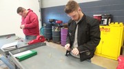 Section 1 Students undergoing basic automotive electrical theory testing.