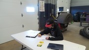 Section 1 Students undergoing basic automotive electrical theory testing.