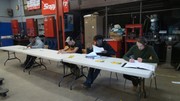 Section 3 Students undergoing basic automotive electrical theory testing.