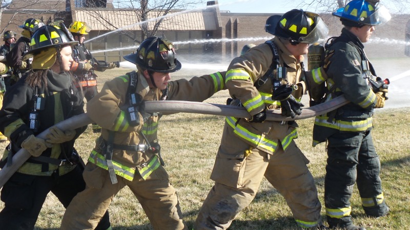 Apparatus Training with Water Hoses