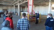 KACC Students on Field Trip Touring Commercial Building's Sprinkler System and Stand Pipe Systems.