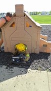 Fire-Rescue-EMR students undergoing SCBA training on the preschool lab playground.