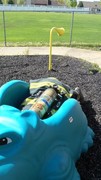 Fire-Rescue-EMR students undergoing SCBA training on the preschool lab playground.