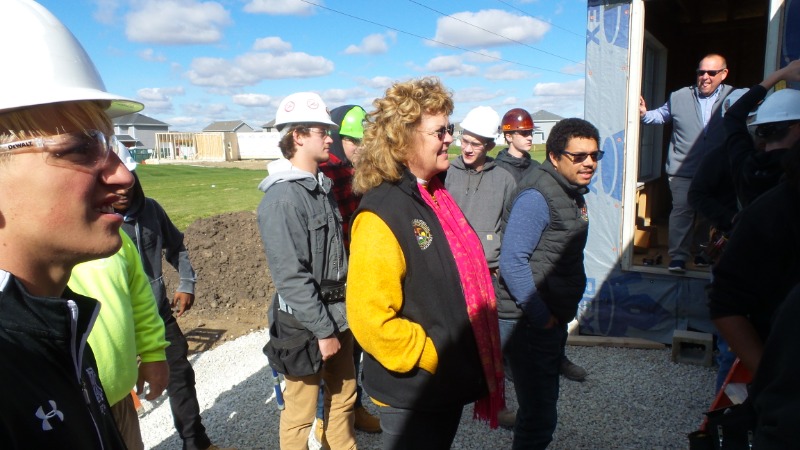 State Rep Parkhurst with Construction Students