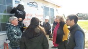 KACC Construction Instructor Doug Enz speaking with State Rep Parkhurst