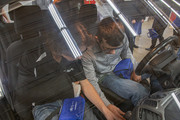 Students sitting in car