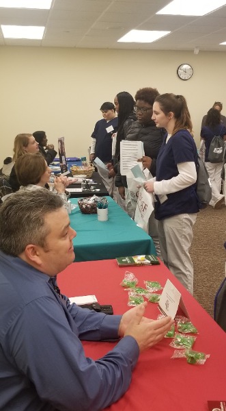 KACC Healthcare Students meeting instructors from KCC's faculty and learning about program offerings.