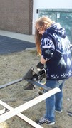 Picture of KACC Student utilizing Jaws of Life to cut into metal.