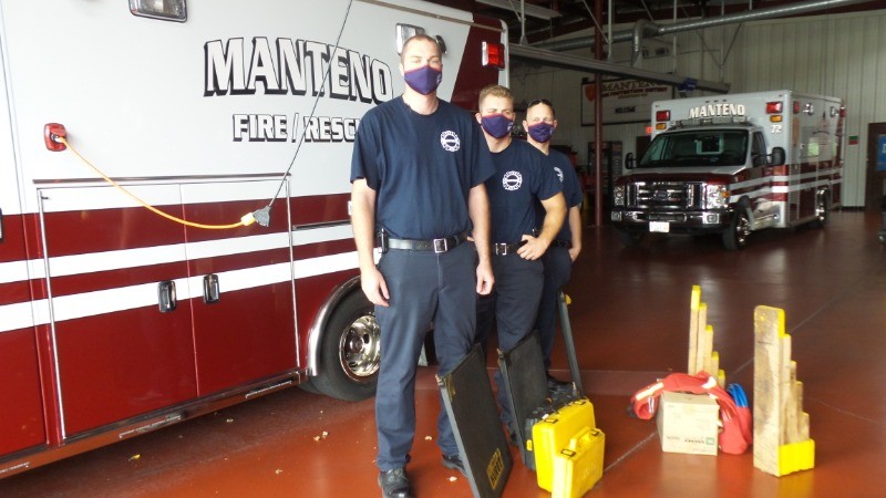 Pictured from Left to right are  Lt. Adam McCrudy, Firefighter/Paramedic Nick Vallos and Firefighter/Paramedic Noah Hubly. Fun Fact: Noah is KACC alumni!